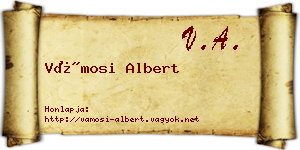 Vámosi Albert névjegykártya