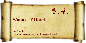 Vámosi Albert névjegykártya